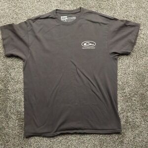 Drake Clothing Co T-Shirt Men's Large Gray Duck Reel Foot Lake Graphic‎ Destinat